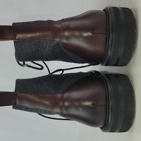 TAFT The Jack Cap Toe Boot In Grey/Oxblood Wool/Leather Men's - Picture 5 of 16